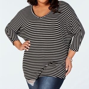 Striped Vneck Top NWT